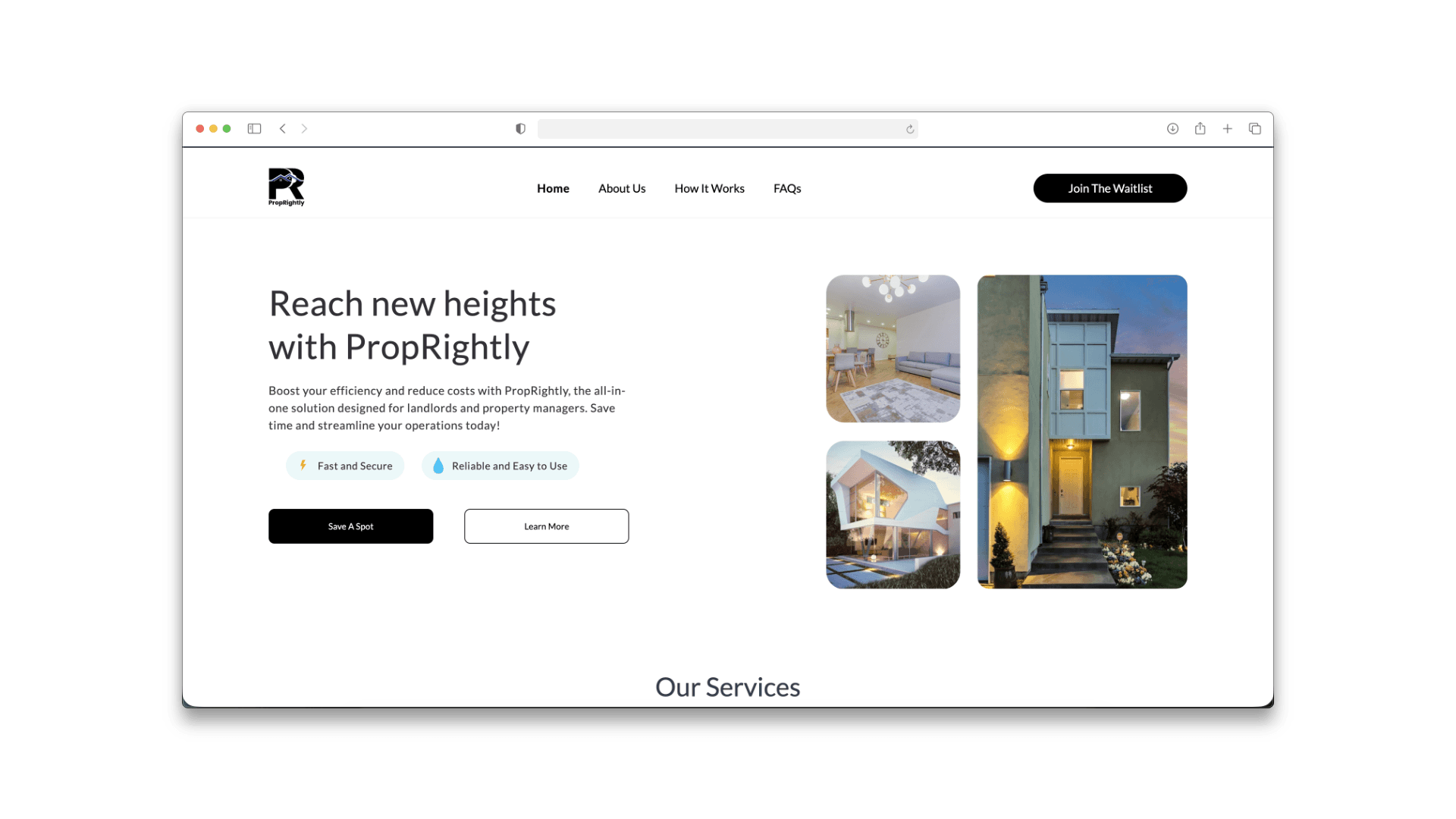PropRightly landing page